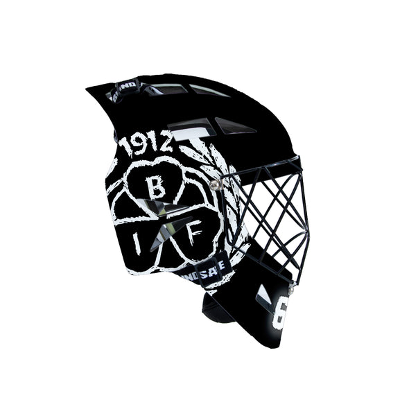Sharky goalie mask airbrushing