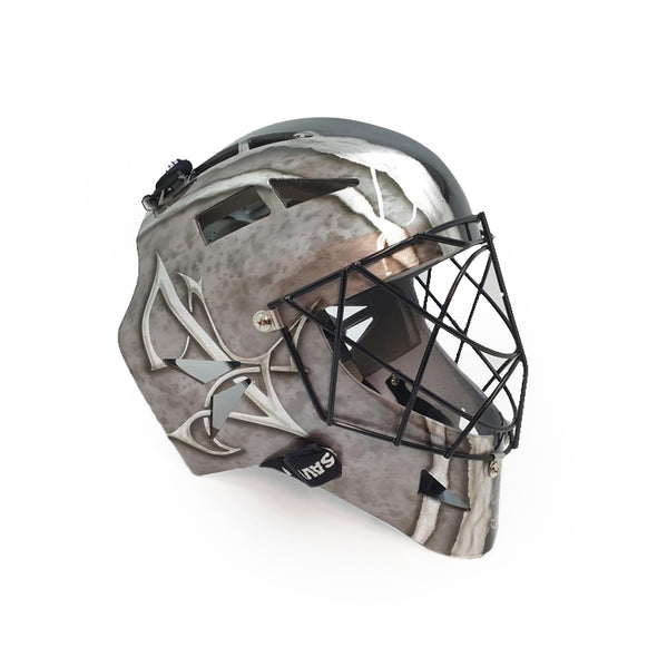 Sharky goalie mask airbrushing