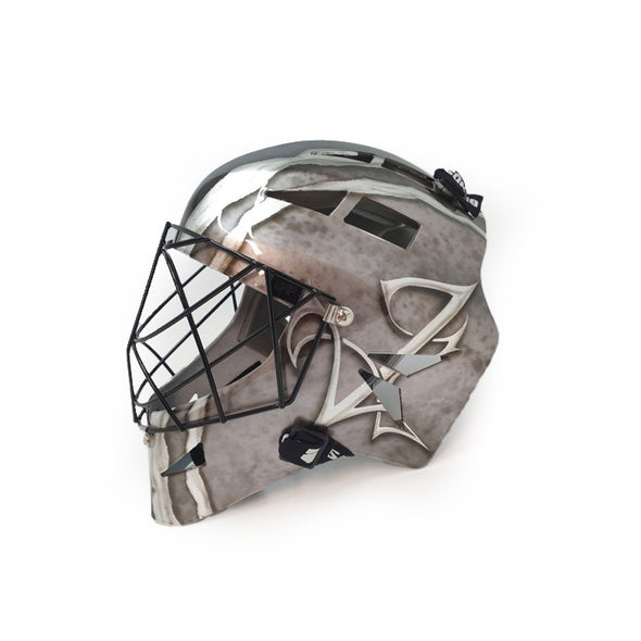 Sharky goalie mask airbrushing